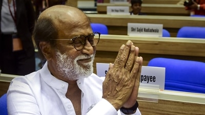 Rajinikanth gestures during the 67th National Film Awards presentation ceremony, at Vigyan Bhawan in New Delhi. (PTI) (PTI) Rajinikanth gestures during the 67th National Film Awards presentation ceremony, at Vigyan Bhawan in New Delhi. (PTI) (PTI)