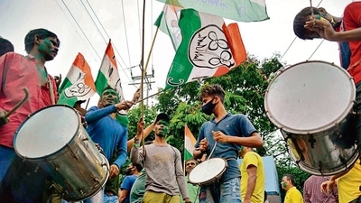 While campaigning at Dinhata on Monday, the chief minister’s nephew and TMC national general secretary Abhishek Banerjee countered the attacks. While campaigning at Dinhata on Monday, the chief minister’s nephew and TMC national general secretary Abhishek Banerjee countered the attacks.