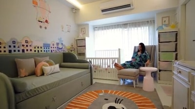 Neha Dhupia inside her son's room.