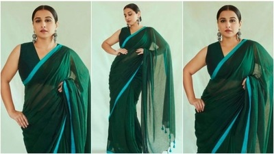 Every Indian girl wishes to have a saree collection like Vidya Balan. In her recent Instagram pictures, the actor can be seen wearing a beautiful green handwoven saree. (Instagram/@balanvidya) Every Indian girl wishes to have a saree collection like Vidya Balan. In her recent Instagram pictures, the actor can be seen wearing a beautiful green handwoven saree. (Instagram/@balanvidya)