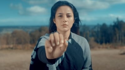 Shehnaaz Gill in a still from the song, Tu Yaheen Hai. Shehnaaz Gill in a still from the song, Tu Yaheen Hai.