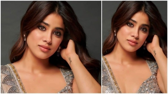 Designer Manish Malhotra also shared Janhvi Kapoor's photos and captioned it, "Stop, Sparkle, Stare. For even the stars envied the sparkle in @janhvikapoor’s flair…."(Instagram/@manishmalhotraworld)