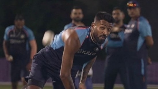 Hardik Pandya bowling in the nets ahead of New Zealand match Hardik Pandya bowling in the nets ahead of New Zealand match