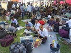 Election officials ahead of bypolls in Baksa. (PTI) Election officials ahead of bypolls in Baksa. (PTI)