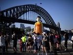 In Sydney, a 4.5 metre tall replica doll from the Squid Game has been installed at the harbour and fans and rushing to take pictures with it. In Sydney, a 4.5 metre tall replica doll from the Squid Game has been installed at the harbour and fans and rushing to take pictures with it.