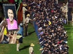 Fans queue up to pay their last respects to actor Puneeth Rajkumar at the Kanteerava Stadium, in Bengaluru, Friday. (PTI) Fans queue up to pay their last respects to actor Puneeth Rajkumar at the Kanteerava Stadium, in Bengaluru, Friday. (PTI)