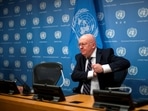 Russian UN ambassador Vassily Nebenzia said that the 'primary thing" in the moment is to “stabilise” Afghanistan. (REUTERS/Eduardo Munoz)