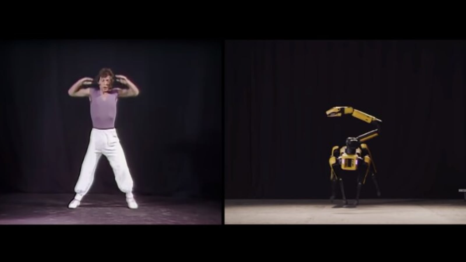 Robot imitates Mick Jagger's iconic dance moves from 1981 music video. Watch