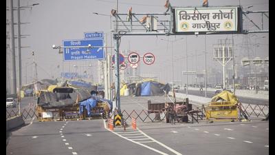 A view of the UP Gate protest site in Ghaziabad on Saturday. (Sakib Ali /HT) A view of the UP Gate protest site in Ghaziabad on Saturday. (Sakib Ali /HT)