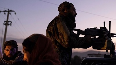 Taliban members in charge of security, patrol in Kabul on October 28, 2021.&nbsp; (Reuters Photo)