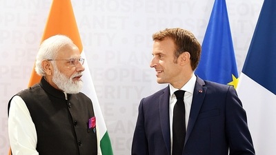 Rome, Oct 30 (ANI): Prime Minister Narendra Modi meets French President Emmanuel Macron on the sidelines of the G20 Summit, in Rome on Saturday. (ANI ) Rome, Oct 30 (ANI): Prime Minister Narendra Modi meets French President Emmanuel Macron on the sidelines of the G20 Summit, in Rome on Saturday. (ANI )