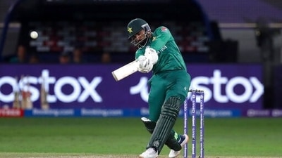 Pakistan's Asif Ali plays a shot during the Cricket Twenty20 World Cup match between Pakistan and Afghanistan in Dubai, UAE, Friday, Oct. 29, 2021. (AP) Pakistan's Asif Ali plays a shot during the Cricket Twenty20 World Cup match between Pakistan and Afghanistan in Dubai, UAE, Friday, Oct. 29, 2021. (AP)