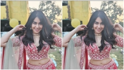 Adah Sharma played muse to the designer house Bindani and chose a stunning lehenga from their wardrobe. (Instagram/@adah_ki_adah) Adah Sharma played muse to the designer house Bindani and chose a stunning lehenga from their wardrobe. (Instagram/@adah_ki_adah)