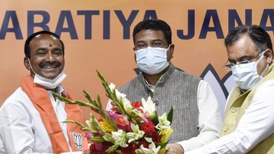 Former Telangana health minister Eatala Rajender, whose resignation from the assembly seat led to the by-election in Huzurabad, is fighting the by-election on the BJP ticket. (PTI) Former Telangana health minister Eatala Rajender, whose resignation from the assembly seat led to the by-election in Huzurabad, is fighting the by-election on the BJP ticket. (PTI)