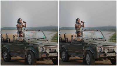 Ankita caught in action in safari – from bird watching to spotting a lion. (Instagram/@ankita_earthy) Ankita caught in action in safari – from bird watching to spotting a lion. (Instagram/@ankita_earthy)