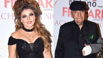 Rakhi Sawant and Prem Chopra at Filmfare Middle East Achievers Night in Dubai. (Varinder Chawla) Rakhi Sawant and Prem Chopra at Filmfare Middle East Achievers Night in Dubai. (Varinder Chawla)