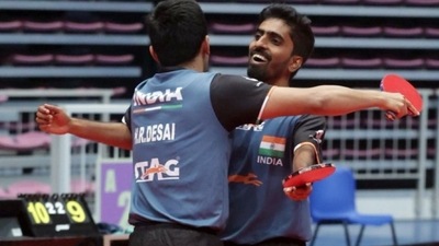 G Sathiyan and Harmeet Desai win men's double title at WTT Contender Tunis (TWITTER)