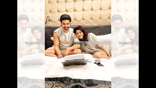 Gurmeet and Debina pose in bed for this HT Brunch column; Location courtesy:Sofitel BKC (Jeevita Oberoi)