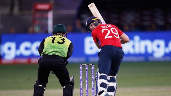 Cricket - ICC Men's T20 World Cup - Super 12 - Group 1 - Australia v England - Dubai International Stadium, Dubai, United Arab Emirates - October 30, 2021 England's Dawid Malan is caught out by Australia's Matthew Wade off the bowling of Ashton Agar REUTERS/Hamad I Mohammed(REUTERS)