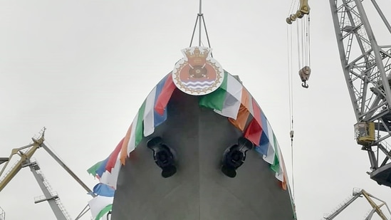 The Indian Navy said the ship was formally named Tushil—a Sanskrit word which means protector shield. (PTI Photo)