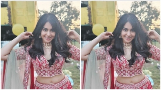 Adah Sharma played muse to the designer house Bindani and chose a stunning lehenga from their wardrobe.(Instagram/@adah_ki_adah)