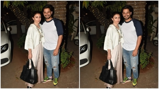 Kunal Kemmu and Soha Ali Khan cut a perfect couple picture as they posed for the cameras.(HT Photos/Varinder Chawla)