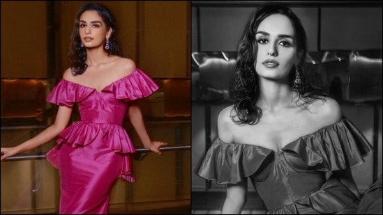 Miss World Manushi Chhillar dresses up in custom ruffled pink gown, fans love it