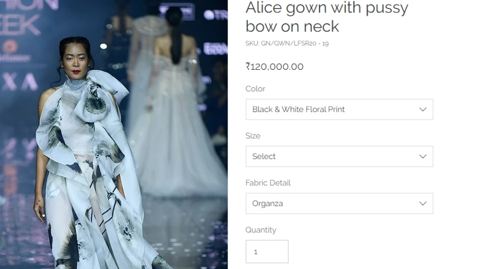 Alice gown with pussy bow on neck.&nbsp;(gauriandnainika.com)