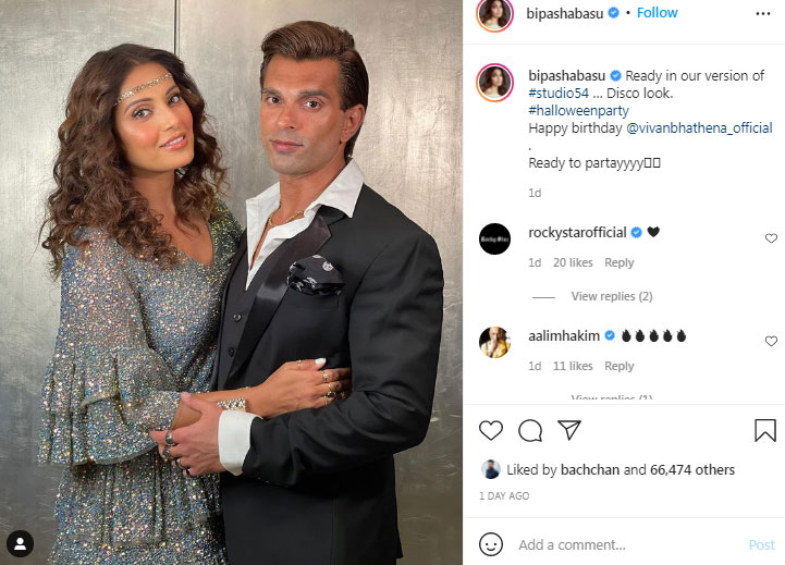 Bipasha Basu shared her and Karan's look on Instagram.&nbsp;