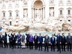 G20 economies emit nearly 80% of carbon emissions. In picture - Leaders of the G20 throw coins inside the Trevi Fountain during an event for the G20 summit in Rome.(AP) G20 economies emit nearly 80% of carbon emissions. In picture - Leaders of the G20 throw coins inside the Trevi Fountain during an event for the G20 summit in Rome.(AP)