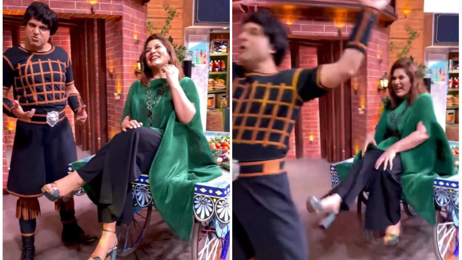 1600px x 900px - Archana Puran Singh gives Krushna Abhishek a swift kick for calling her  outfit 'parda'. Watch - Hindustan Times