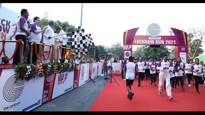 The third edition of Lucknow Run 2021 was held at GD Goenka Public School (HT photo) The third edition of Lucknow Run 2021 was held at GD Goenka Public School (HT photo)