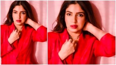With glossy red lips and winged eyeliner, Bhumi Pednekar is ready to take over the world. (Instagram/@bhumipednekar) With glossy red lips and winged eyeliner, Bhumi Pednekar is ready to take over the world. (Instagram/@bhumipednekar)