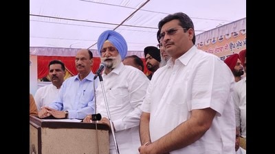 Punjab deputy chief minister Sukhjinder Singh Randhawa in Tarn Taran on Sunday.