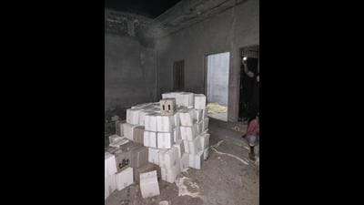 The illicit liquor recovered by Mohali police. (HT photo)
