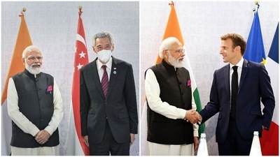 “Productive discussions between PM @narendramodi and President @EmmanuelMacron on the sidelines of the @g20org Summit. India and France are cooperating extensively in various sectors. Today’s talks will add momentum to the bilateral ties between the two nations,” the Prime Minister’s Office tweeted. PM Modi will be attending the second session of the G20 Summit at Rome on climate change today, October 31. (PTI/ANI) “Productive discussions between PM @narendramodi and President @EmmanuelMacron on the sidelines of the @g20org Summit. India and France are cooperating extensively in various sectors. Today’s talks will add momentum to the bilateral ties between the two nations,” the Prime Minister’s Office tweeted. PM Modi will be attending the second session of the G20 Summit at Rome on climate change today, October 31. (PTI/ANI)