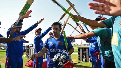Asghar Afghan of Afghanistan makes his way off after being dismissed for the final time before retiring during the ICC Men's T20 World Cup match between Afghanistan and Namibia at Sheikh Zayed Stadium in Abu Dhabi on Sunday.&nbsp; (ANI)