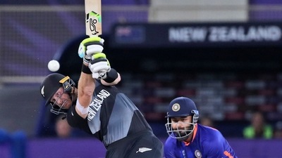 Dubai: New Zealand's Martin Guptill plays a shot during the Cricket Twenty20 World Cup match between New Zealand and India in Dubai, UAE, Sunday, Oct. 31, 2021. AP/PTI(AP10_31_2021_000208A) (AP) Dubai: New Zealand's Martin Guptill plays a shot during the Cricket Twenty20 World Cup match between New Zealand and India in Dubai, UAE, Sunday, Oct. 31, 2021. AP/PTI(AP10_31_2021_000208A) (AP)