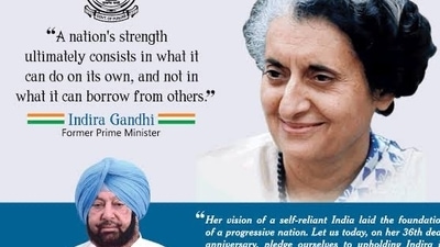 The advertisement shared by Congress leader Amarinder Singh on his Twitter account on Sunday. The advertisement shared by Congress leader Amarinder Singh on his Twitter account on Sunday. 