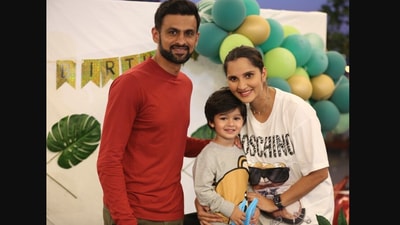 The image shows Sania Mirza with her family husband Shoaib Malik and son Izhaan Mirza Malik. (Instagram/@mirzasaniar)