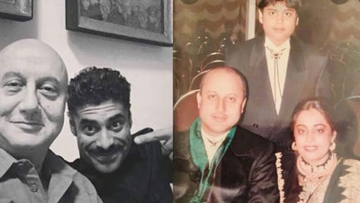 Anupam Kher shared two pictures on Sikandar Kher's birthday. Anupam Kher shared two pictures on Sikandar Kher's birthday. 