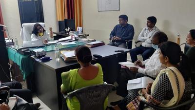 The district administration on Saturday held a meeting with the BLOs, and also conducted the first level checking of the electronic voting machines. (Sourced)