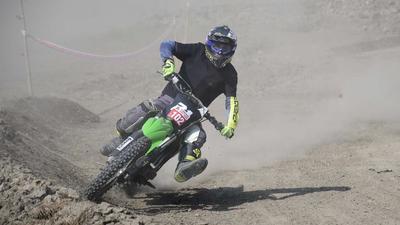 Bikers in action on the Punjab’s first dirt track in Ludhiana on Sunday. (Harsimar Pal Singh/HT) Bikers in action on the Punjab’s first dirt track in Ludhiana on Sunday. (Harsimar Pal Singh/HT)