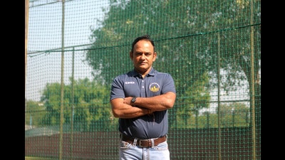 New Union Territory Cricket Association coach Rajeev Nayyar at cricket stadium in Sector 16, Chandigarh, on Wednesday. (Ravi Kumar/HT) New Union Territory Cricket Association coach Rajeev Nayyar at cricket stadium in Sector 16, Chandigarh, on Wednesday. (Ravi Kumar/HT)