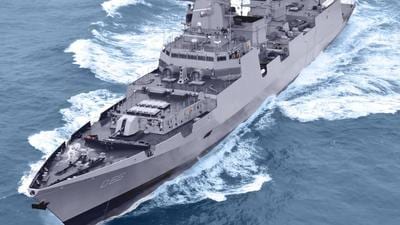 Indian Navy’s Project 15B comprises four stealth guided destroyer ships — Visakhapatnam, Mormugao, Imphal and Porbandar, and all are being built by the Mazagon Dock Limited. (Twitter- @indiannavy)