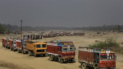 The accused were found to be extorting truck drivers illegally transporting sand, said SP. (HT File)