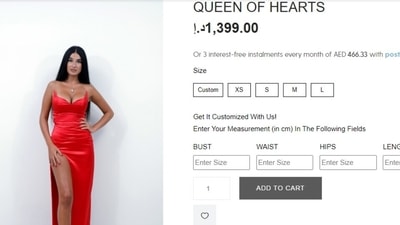 If you wish to include Mouni's dress from Atelier Romea Adler in your partywear collection, we have found the price details for you. Called the Queen of Hearts, the dress is worth <span class='webrupee'>₹</span>28,539 (AED 1,399). (romeaadler.com) If you wish to include Mouni's dress from Atelier Romea Adler in your partywear collection, we have found the price details for you. Called the Queen of Hearts, the dress is worth <span class='webrupee'>₹</span>28,539 (AED 1,399). (romeaadler.com)
