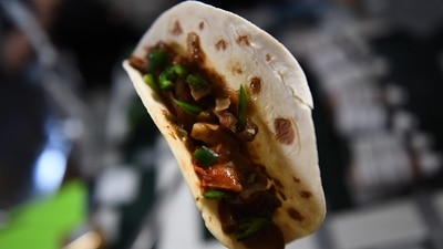 The taco is made of chili pepper grown in space.&nbsp;