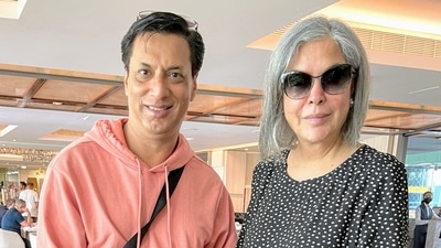Zeenat Aman with Madhur Bhandarkar in Dubai for an event. Zeenat Aman with Madhur Bhandarkar in Dubai for an event.