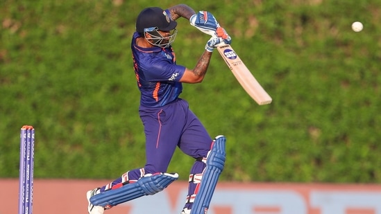 Dubai: India's Suryakumar Yadav bats during the Cricket Twenty20 World Cup warm-up match between India and Australia in Dubai, UAE, Wednesday, Oct. 20, 2021. AP/PTI(AP10_20_2021_000193B)(AP)